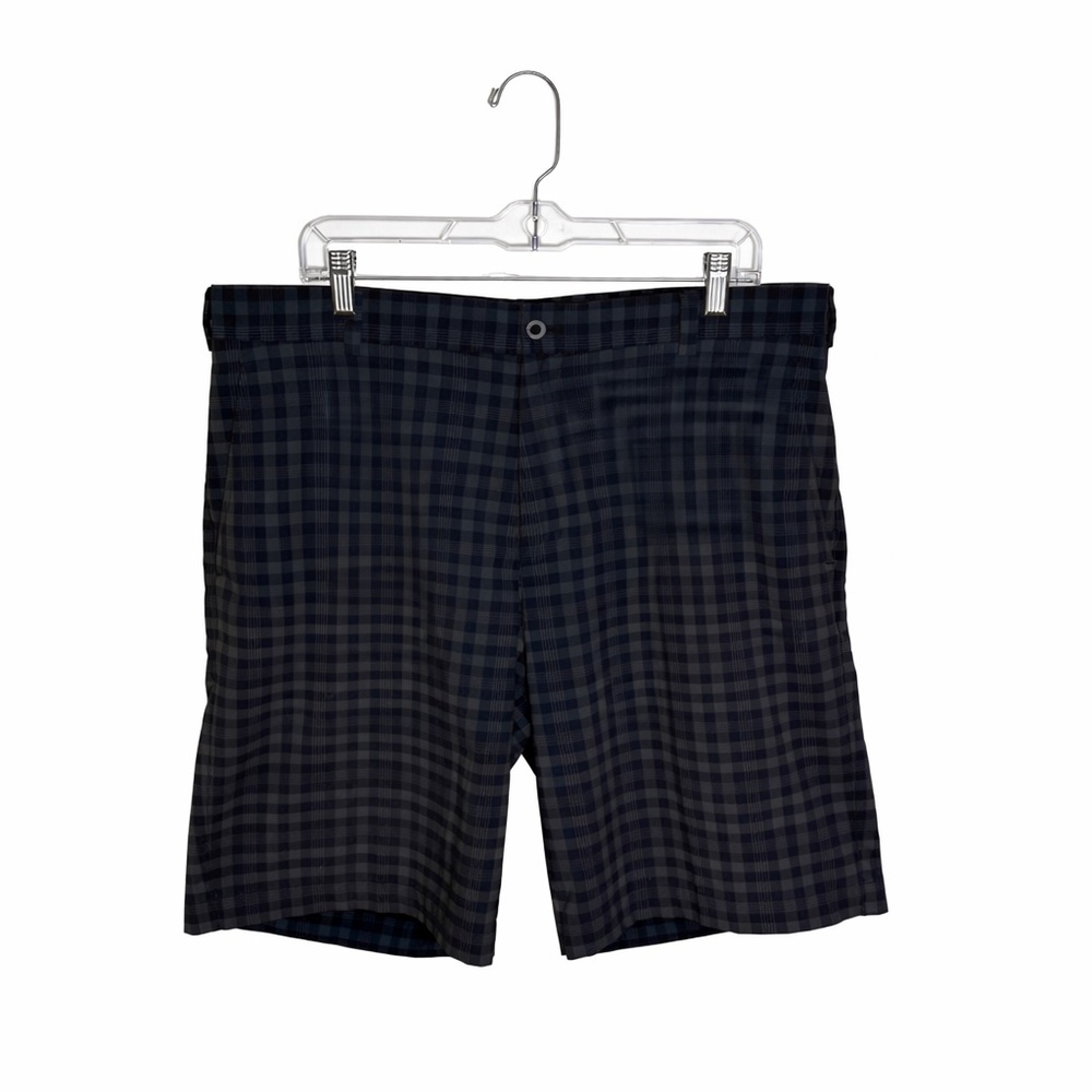 Nike Golf Plaid Shorts Size 36 Gray Black Sporty Outdoors Casual Neutral Minimal - Picture 10 of 10